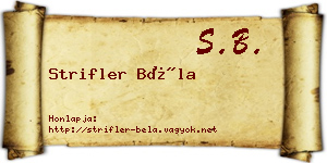 Strifler Béla névjegykártya