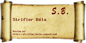 Strifler Béla névjegykártya